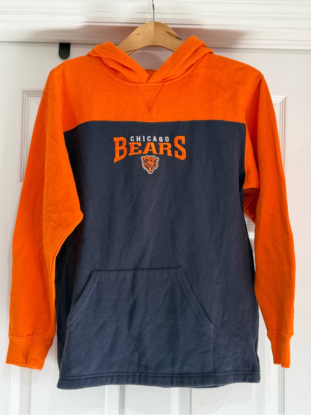 NFL Chicago Bears Orange and Navy Crewneck Hoodie